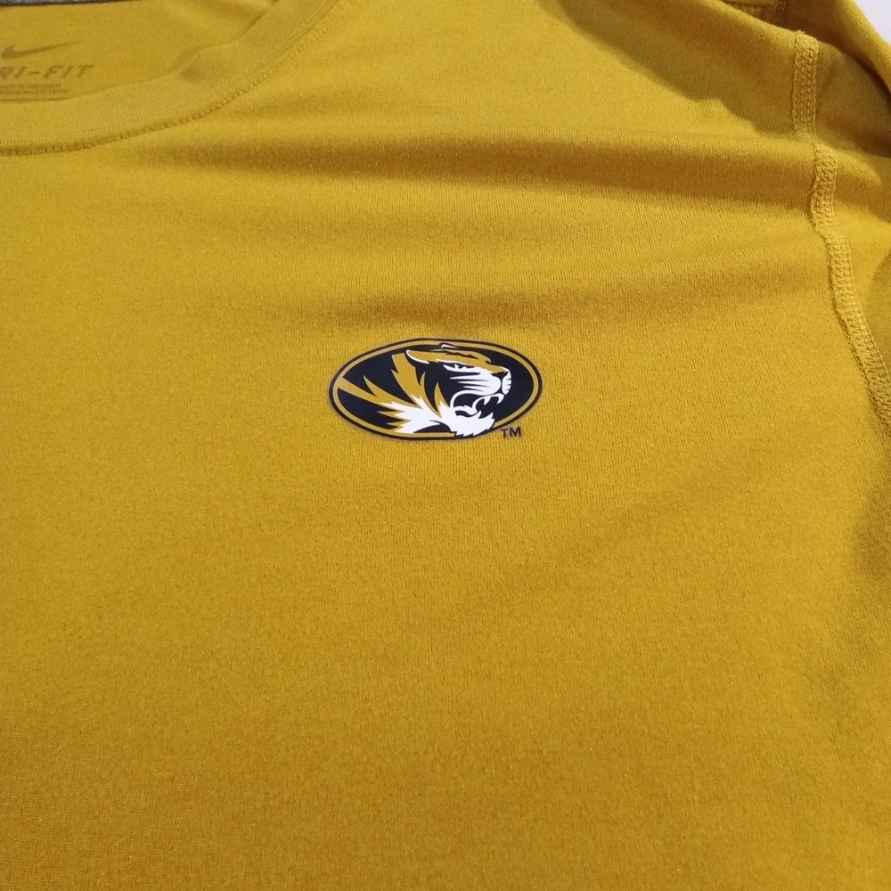 Nike Mizzou Tigers‎ Dri-Fit Long Sleeve Shirt Yellow Men's XL Good